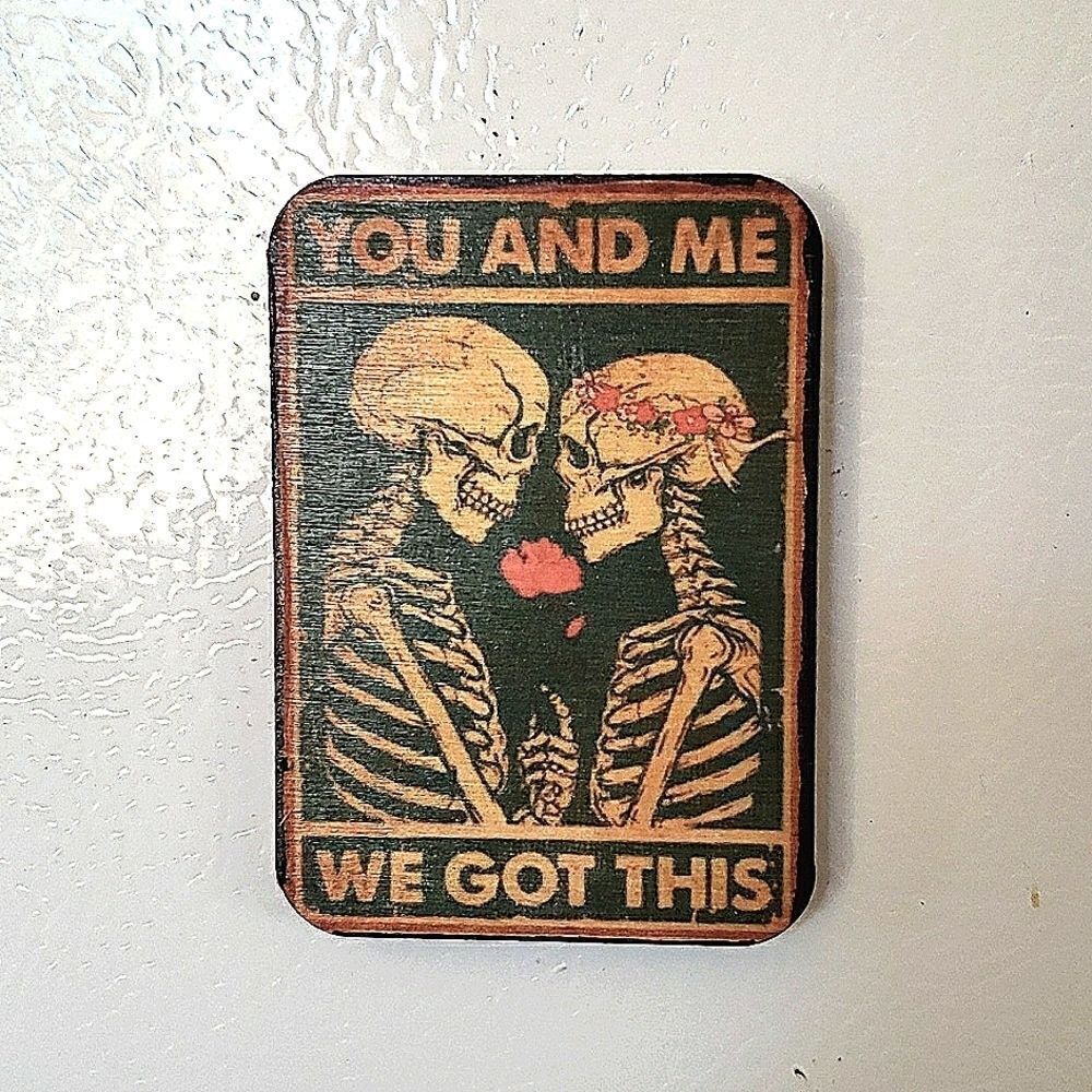 Wood Refrigerator Magnet / mini wall hanging. You and Me we got this, sk…